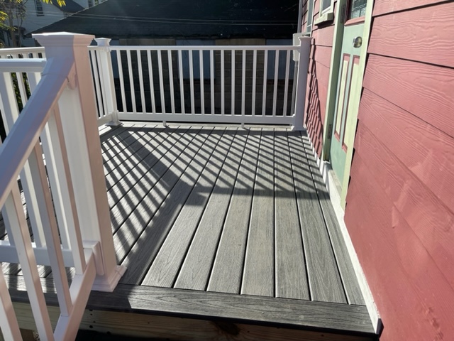 The Northeast Contracting Solutions crew built this deck and stairs to replace a rotted deck for this resident in Haverhill, MA.