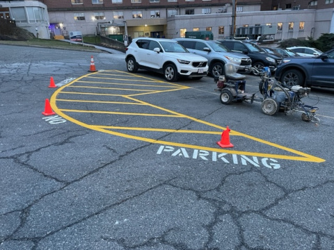 Parking Lot Line Striping in Lawrence, MA.