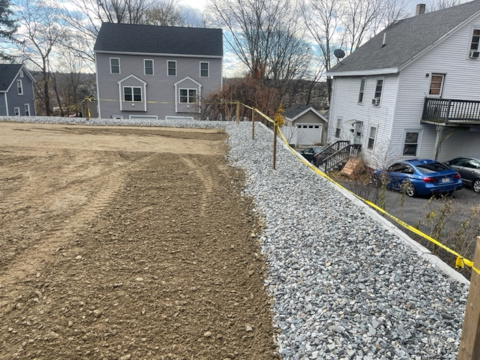 Retaining Wall Installation in Haverhill, MA.